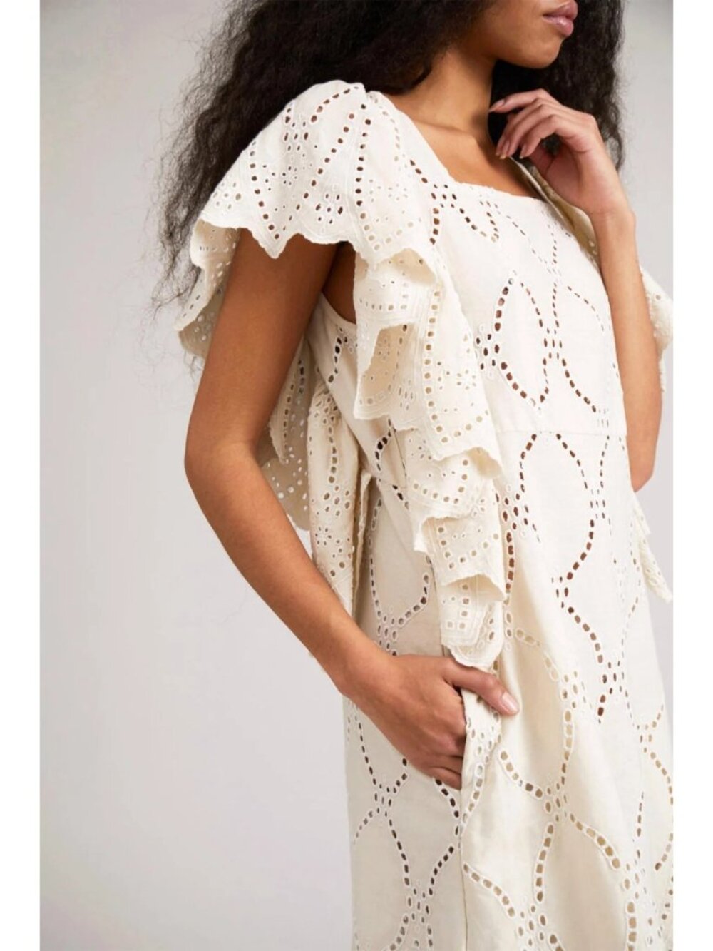 🆕MUNTHE Hico Eyelet Lace Dress Off White US 10, EU 40 - Picture 7 of 13